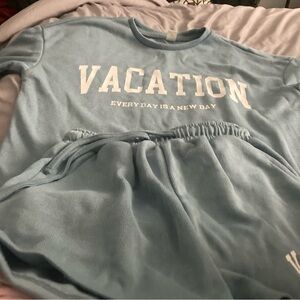 SHEIN Light Blue 'Vacation' Kids Set